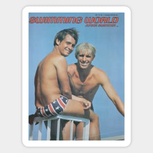 SWIMMING WORLD Junior Swimmer - Vintage Physique Muscle Male Model Magazine Cover Magnet